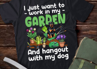 Gardening With My Rottweiler Dog Plant Lover Florist Gardener T-Shirt ltsp