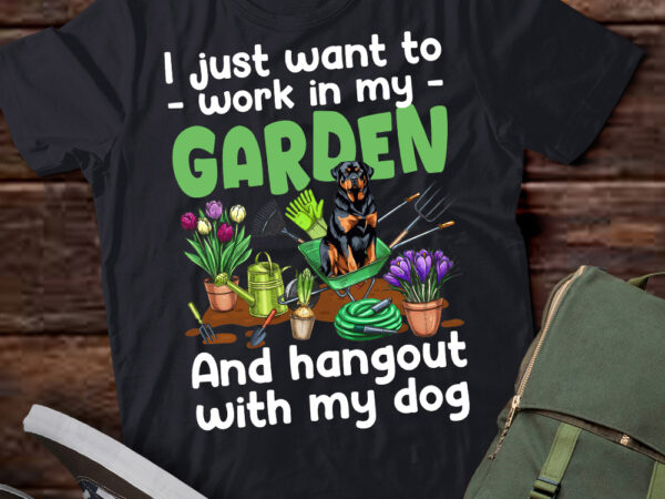 Gardening with my rottweiler dog plant lover florist gardener t-shirt ltsp