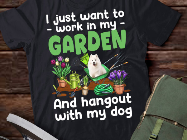 Gardening with my samoyed dog plant lover florist gardener t-shirt ltsp