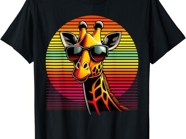 Giraffe animal vintage sunglasses giraffe t-shirt