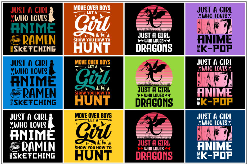 Girl T-Shirt Design Bundle