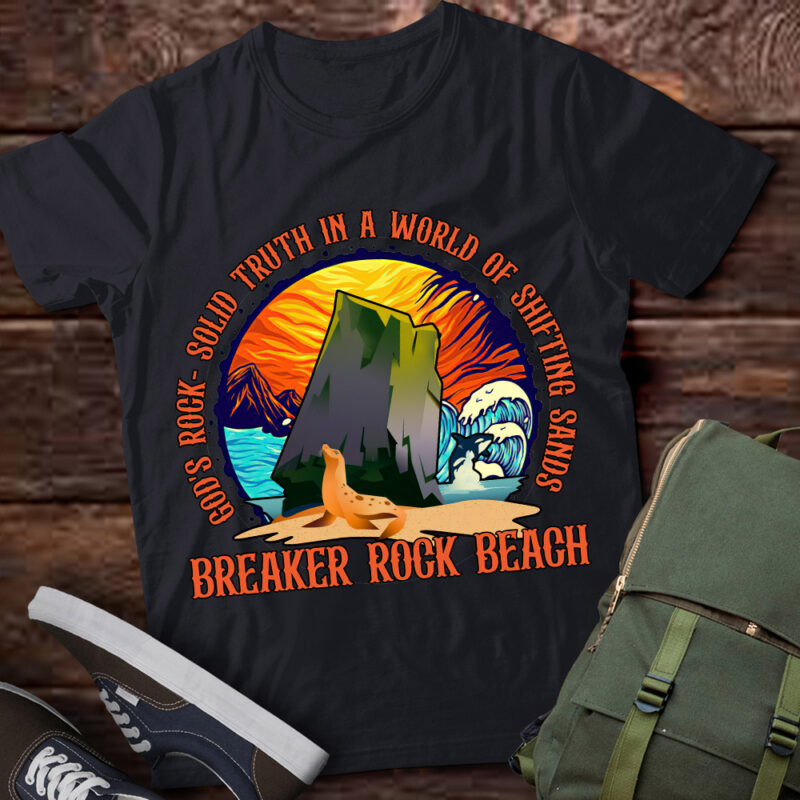 God_s Rock-Solid Retro Breaker Rock Beach VBS 2024 Christian T-Shirt ltsp