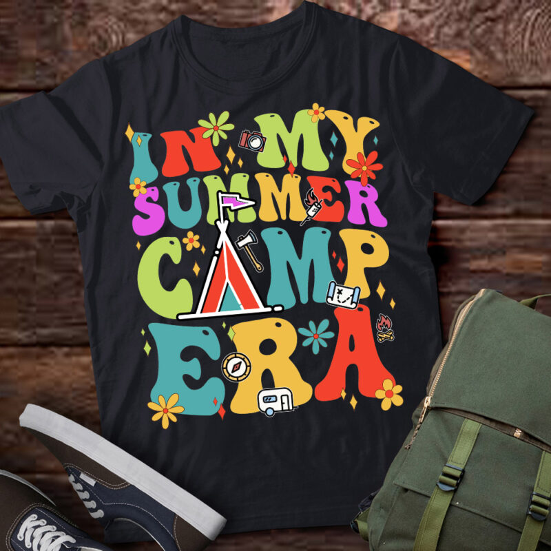 Groovy In My Summer Camp Era Retro Summer Camper Women T-Shirt ltsp