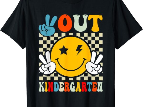 Groovy peace out kindergarten graduation last day of school t-shirt