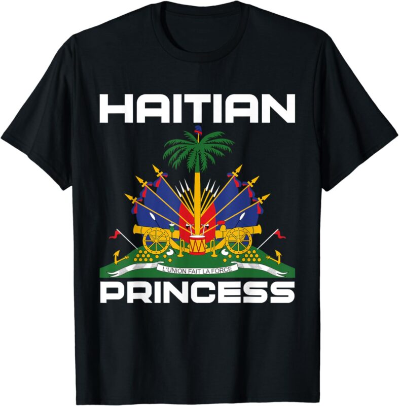 Haitian Princess Melanin Haiti Flag Princess Crown Funny T-Shirt