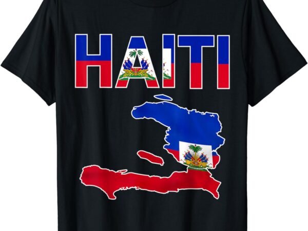 Happy haitian flag day cool haiti flag map haitian pride t-shirt