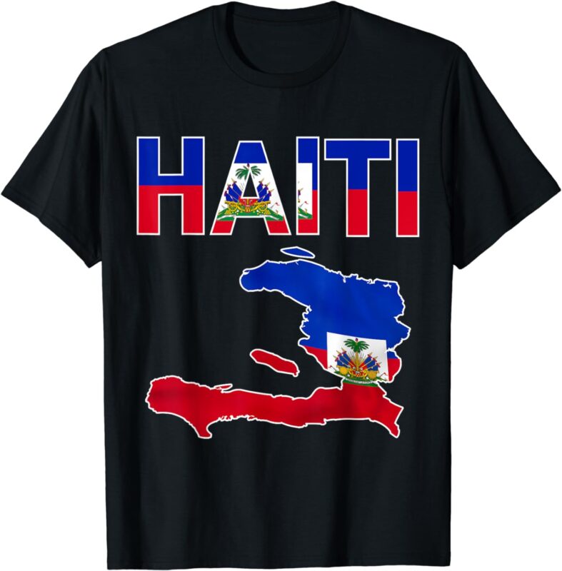 Happy Haitian Flag Day Cool Haiti Flag Map Haitian Pride T-Shirt - Buy ...