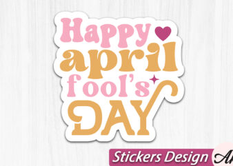 Happy april fools day stickers svg