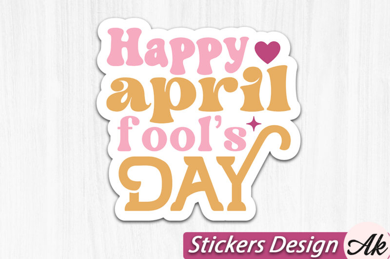 Retro April Fools Day Stickers SVG Bundle