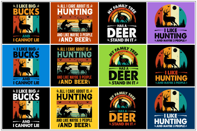 Hunting T-Shirt Design Bundle