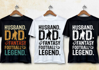 Husband Dad Fantasy Football Legend T-Shirt Design