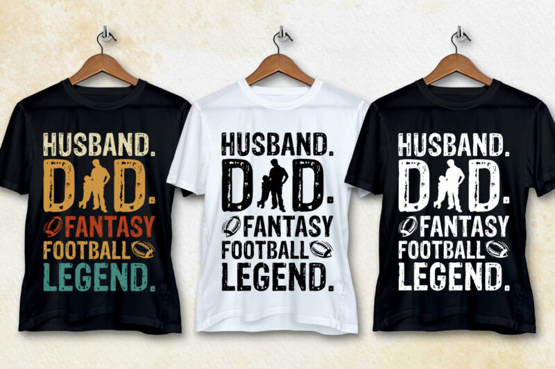 Husband Dad Fantasy Football Legend T-Shirt Design