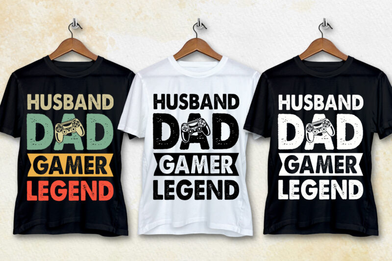 Husband Dad Gamer Legend T-Shirt Design