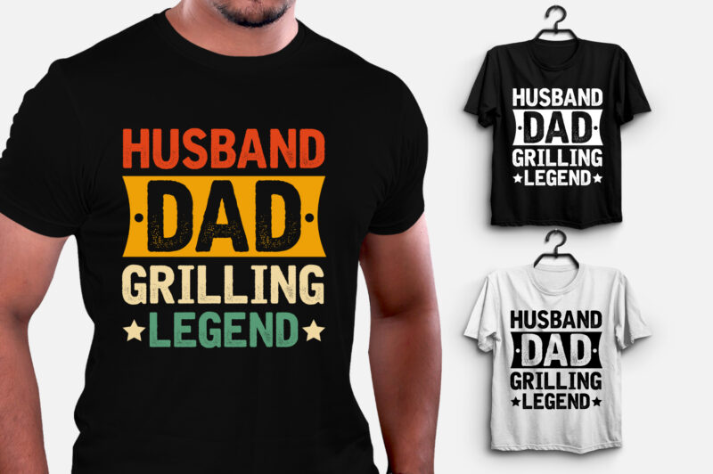 Husband Dad Grilling Legend T-Shirt Design