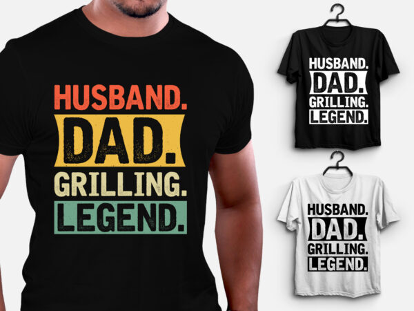 Husband dad grilling legend t-shirt design