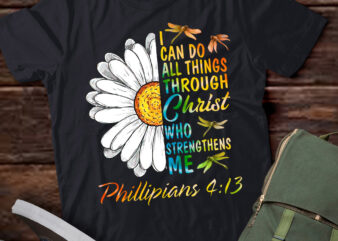 I Can Do All Things Through Christ Religious, Butterfly Art T-Shirt LTSP