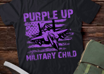 I Purple Up Month of Military Child Kids Air Force US Flag T-Shirt LTSP