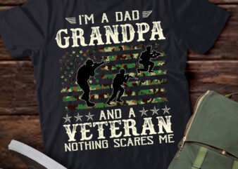 I’m A Dad Grandpa And Veteran Fathers Day American Flag T-Shirt ltsp