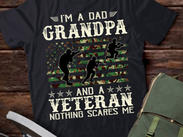 I’m a dad grandpa and veteran fathers day american flag t-shirt ltsp