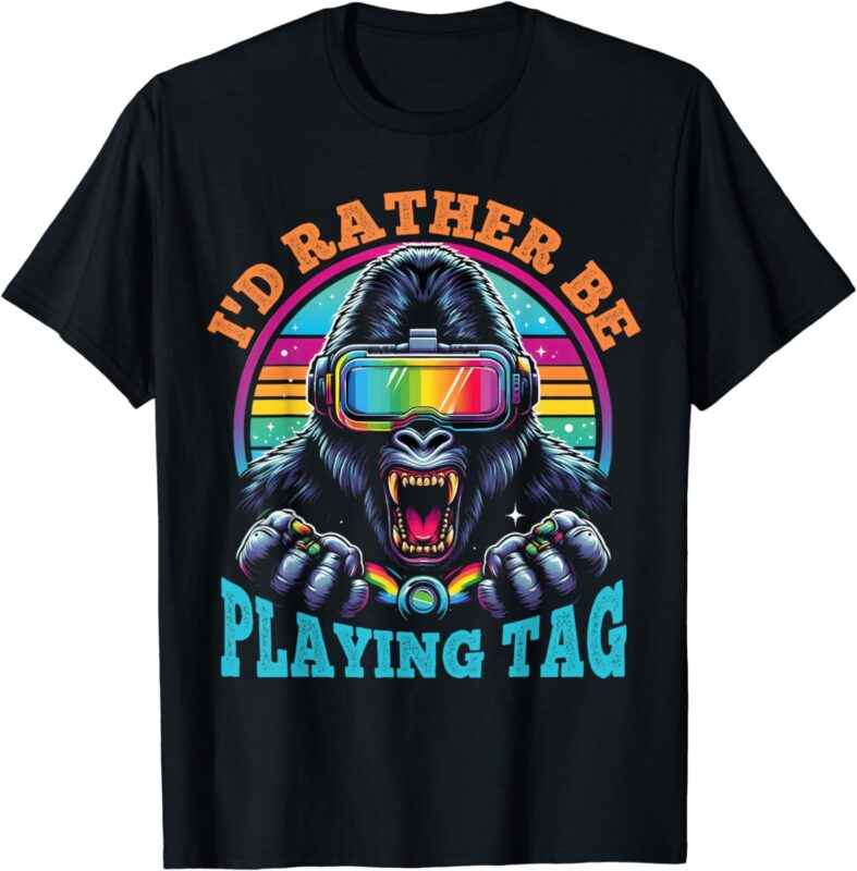 I’d Rather Be Playing Tag Gorilla Monke Tag Gorilla VR Gamer T-Shirt