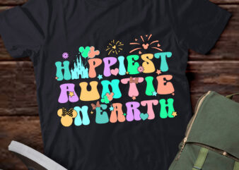 In My Happiest Auntie On Earth Era Groovy Mom Mother_s Day T-Shirt ltsp