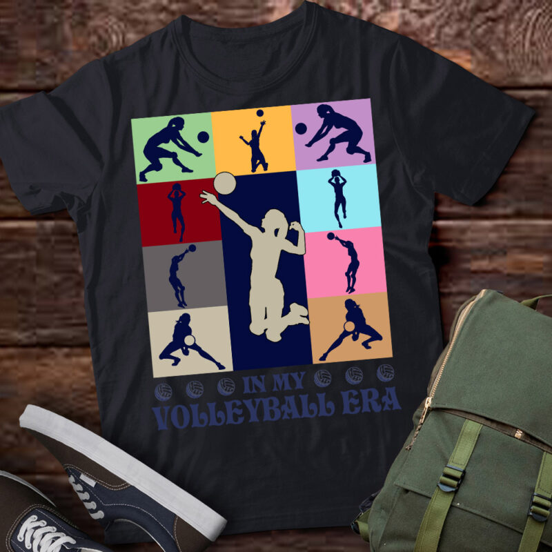 In My Volleyball Era Retro Vintage Volleyball Sport Game Day T-Shirt ltsp