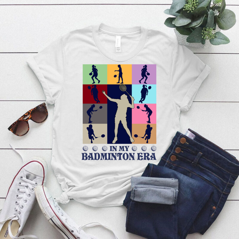 In My badminton Era Retro Vintage badminton Sport Game Day T-Shirt ltsp