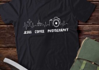 Jesus Coffee and Photography HeartBeat Funny Photographer Camera T-Shirt ltsp