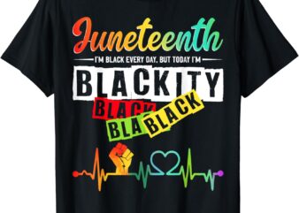 Juneteenth Blackity Heartbeat Black History African America T-Shirt