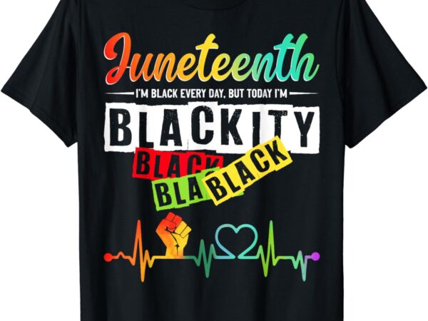 Juneteenth blackity heartbeat black history african america t-shirt