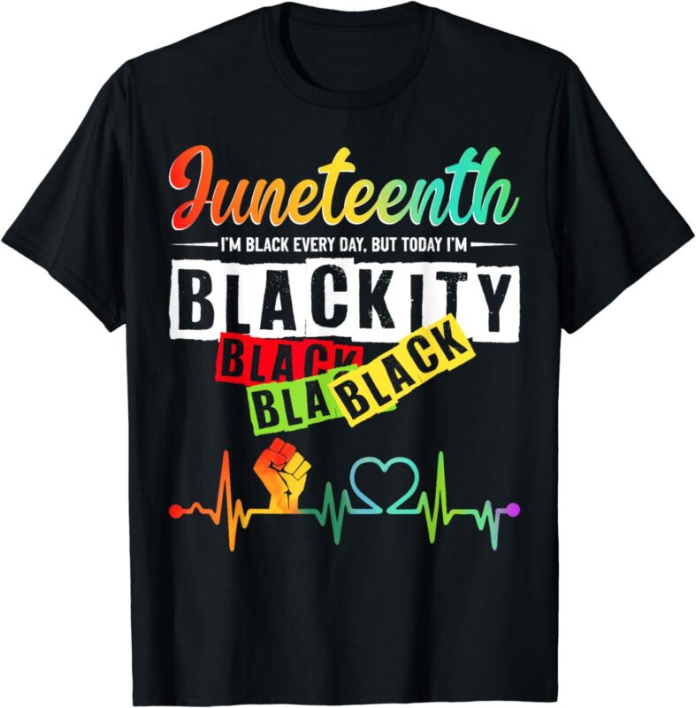 Juneteenth Blackity Heartbeat Black History African America T-Shirt