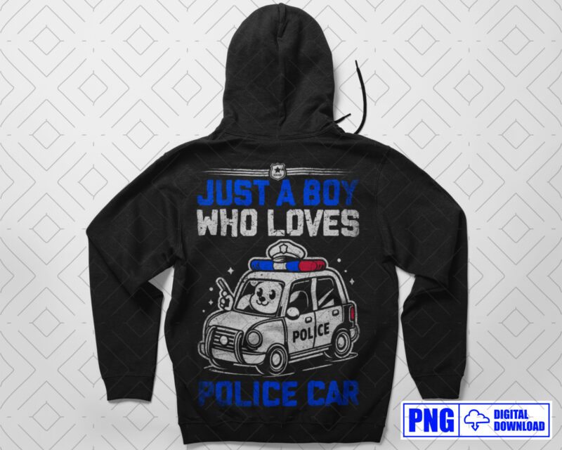 Just A Boy Who Loves Police Car PNG, Thin Blue Line Kids Png, Fathers Day Png, Daddy Png, Patriotic Png, Png Clipart Sublimation Designs