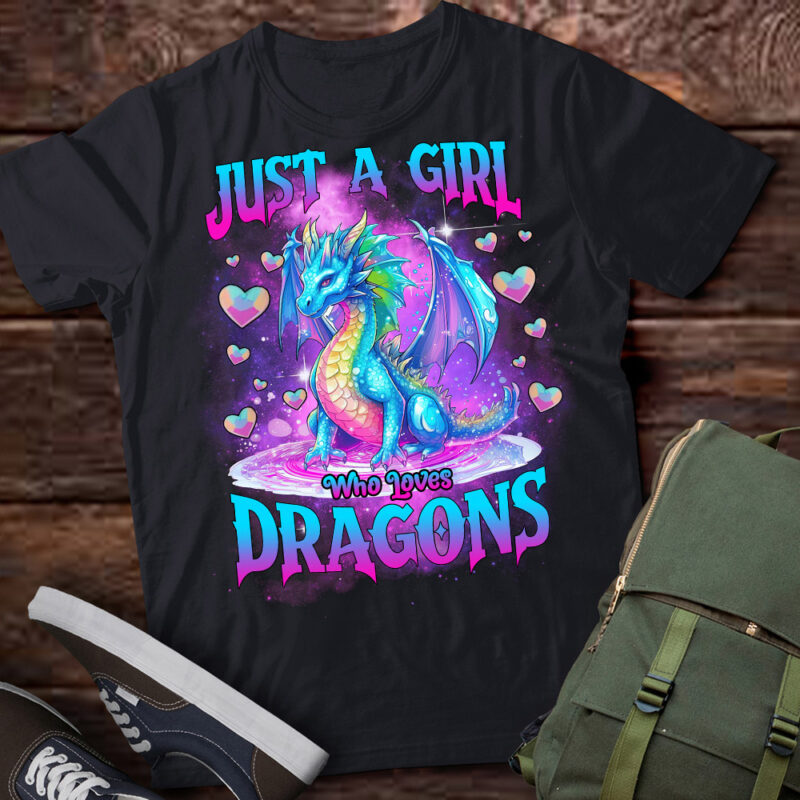 Just A Girl Who Loves Dragons Cute Dragon T-Shirt ltsp