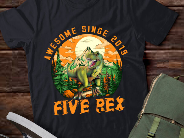 Kids five rex 5rd birthday shirt third dinosaur 5 year old t-shirt ltsp