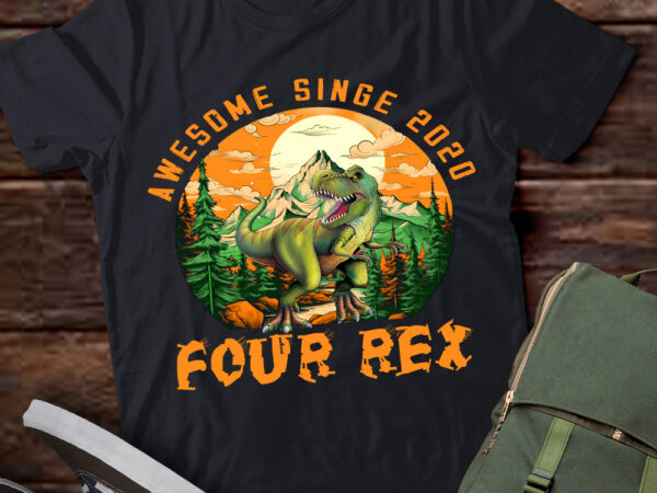 Kids four rex 4rd birthday shirt third dinosaur 4 year old t-shirt ltsp