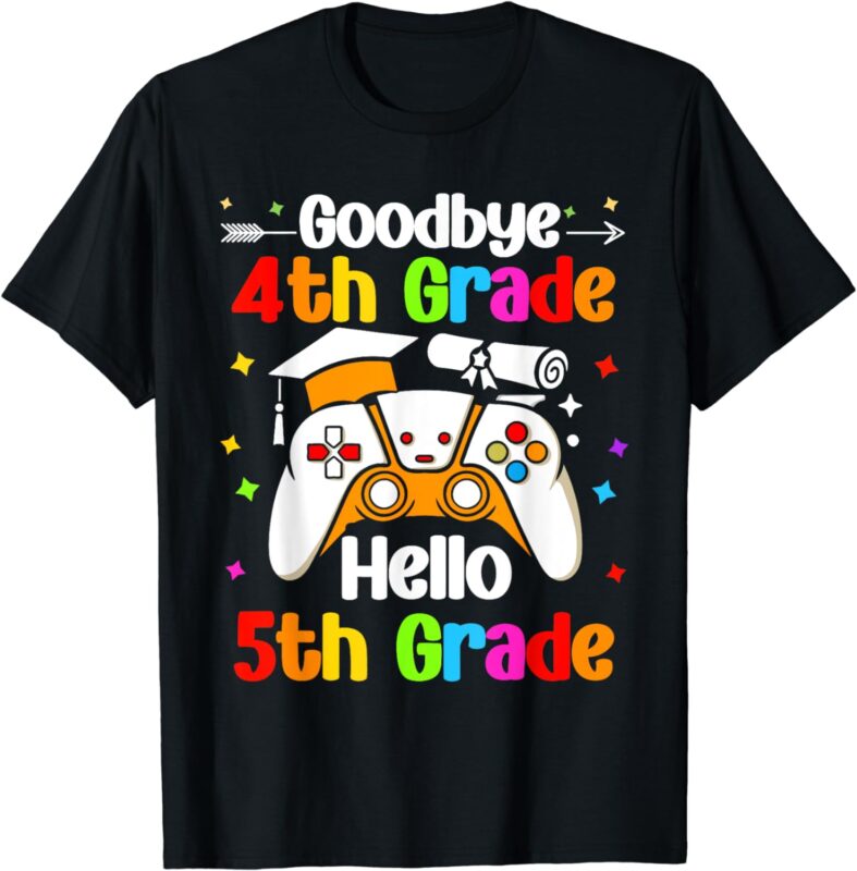 Kids Goodbye 4th Grade Hello 5th Grade Graduation Gamer T-Shirt