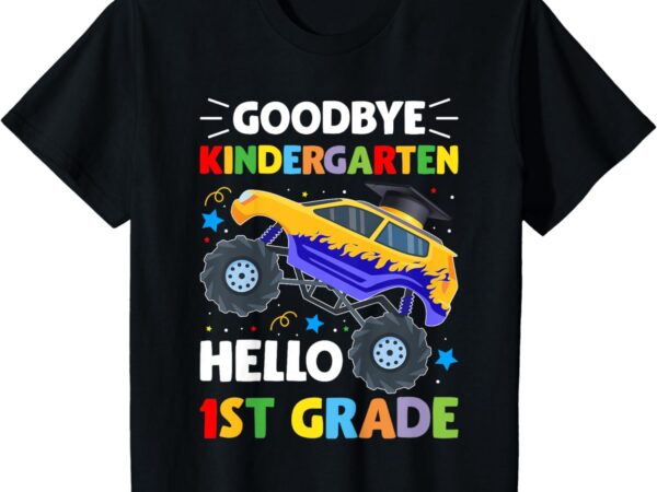 Kids goodbye kindergarten hello first grade graduation class 2024 t-shirt