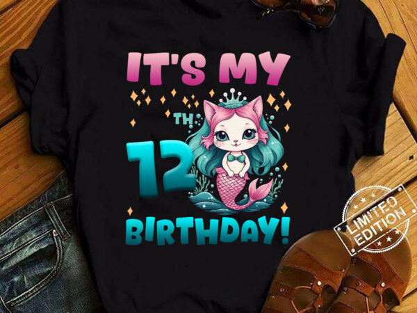 Kids it_s my 12th mercat birthday theme for (12) twelve year old t-shirt ltsp