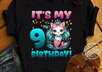 Kids It_s My 9th Mercat Birthday Theme for (9) Nine Year Old T-Shirt ltsp