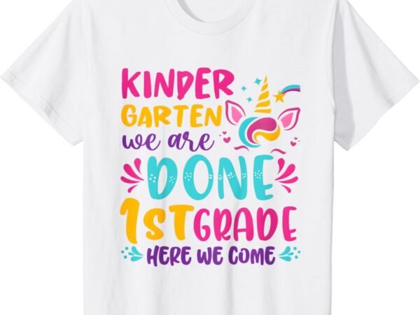 Kids kindergarten graduation cute unicorn class of 2024 girls t-shirt