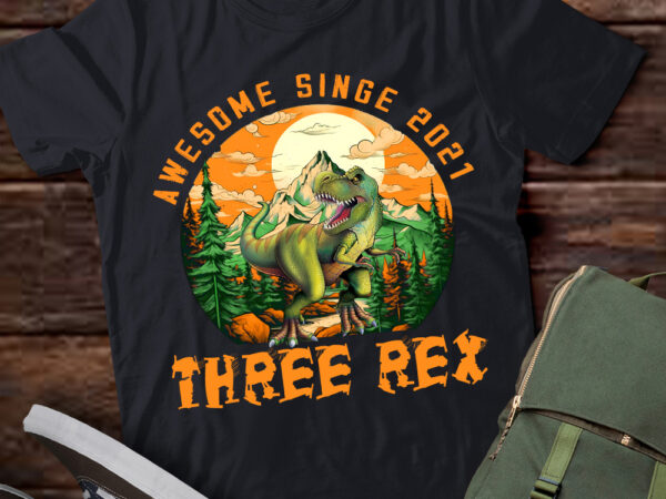 Kids three rex 3rd birthday shirt third dinosaur 3 year old t-shirt ltsp