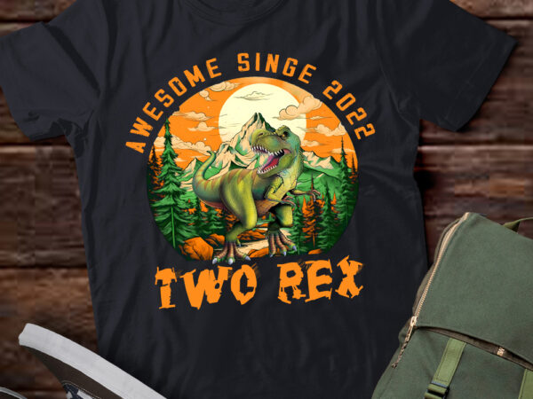 Kids two rex 2rd birthday shirt third dinosaur 2 year old t-shirt ltsp