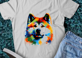 LT02 New Colorful Artistic Akitas Cute Pet Owner t shirt vector graphic