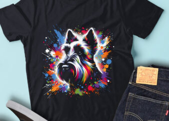 LT07 Colorful Artistic Scottish Terriers Funny Dog Lover t shirt vector graphic