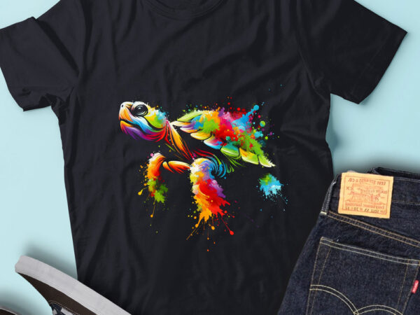 Lt10 colorful artistic turtle marine turtle animal lover t shirt vector graphic