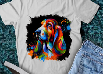 LT12 New Colorful Artistic Bassett Hounds Cute Puppy