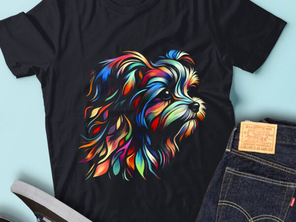 Lt14 colorful artistic maltese cute dog portrait t shirt vector graphic