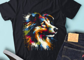 LT15 Colorful Artistic Collies Lover Cute Border Collie t shirt vector graphic