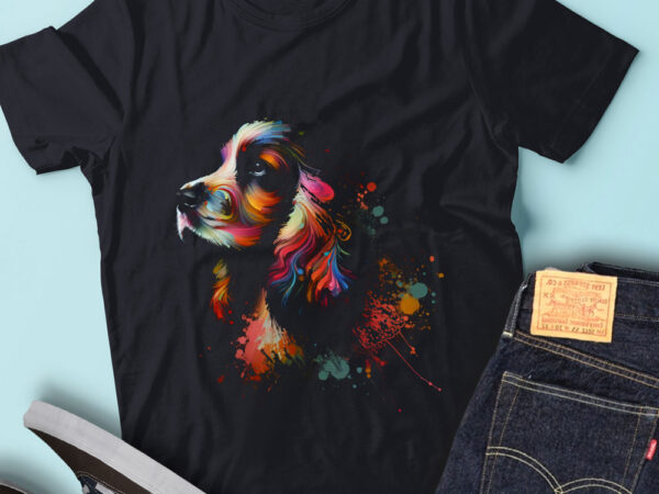 Lt16 colorful artistic english cocker spaniels cute puppy t shirt vector graphic