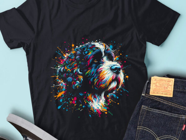 Lt22 colorful artistic portuguese water dogs colorful puppy t shirt vector graphic